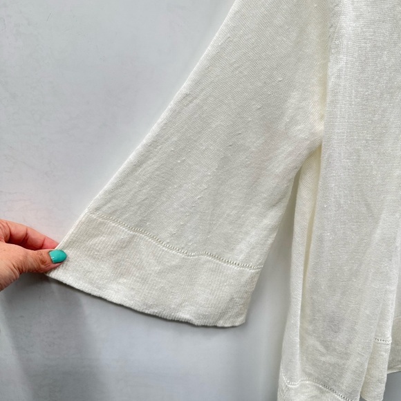TOMMY BAHAMA white linen lightweight lagonlook cottagecore woman cardigan XS - Picture 6 of 11
